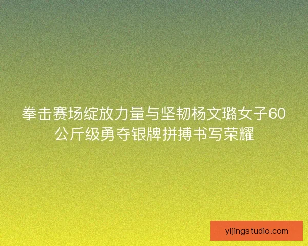 拳击赛场绽放力量与坚韧杨文璐女子60公斤级勇夺银牌拼搏书写荣耀