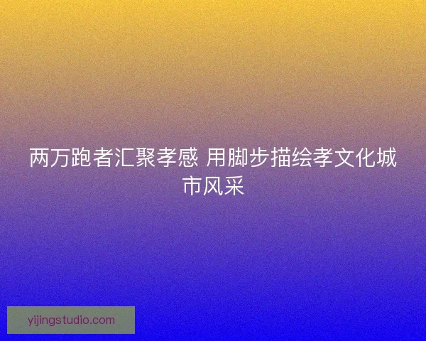 两万跑者汇聚孝感 用脚步描绘孝文化城市风采